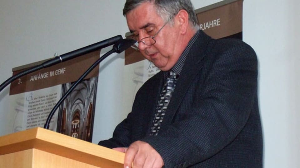 Der reformierte Bischof Ungarns Gustav Bölcske an der Hauptversammlung des Reformierten Bundes in Frankfurt 2009.