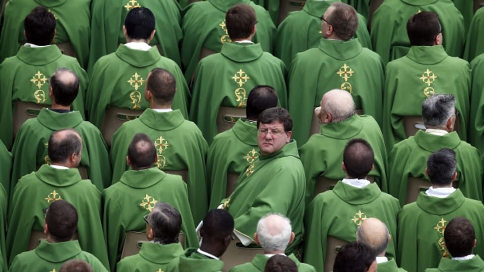 Die Kirche denkt grün: Priester bei einer Messe im Vatikan.