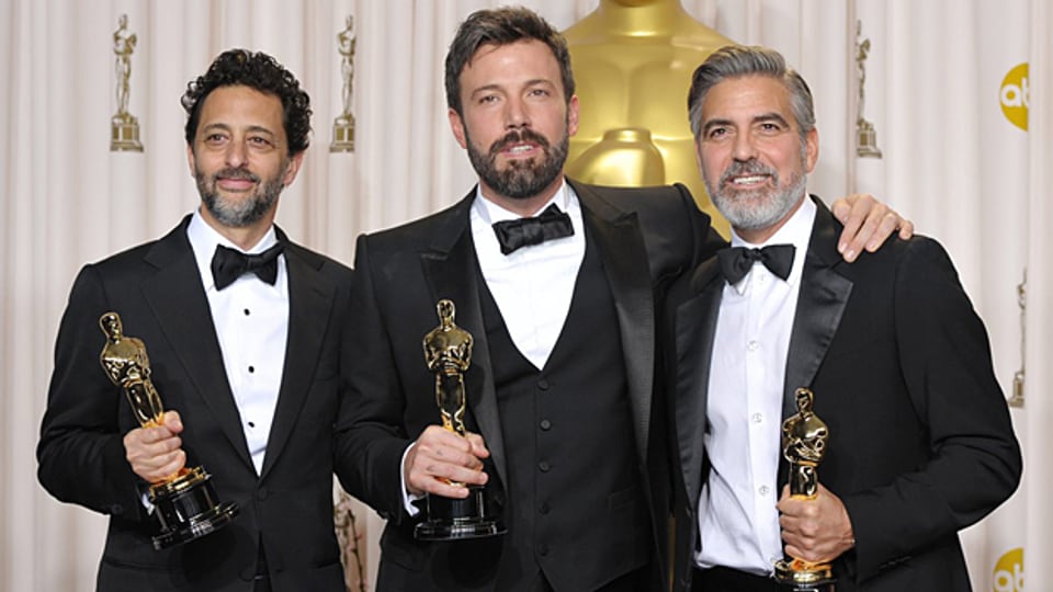 Oscar für den besten Film: Grant Heslov, Ben Affleck und George Clooney (von links) mit «Argo».