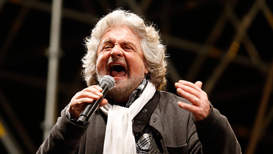 Wurde ohne politisches Programm zur drittgrössten Kraft in Italien: Komiker Beppe Grillo