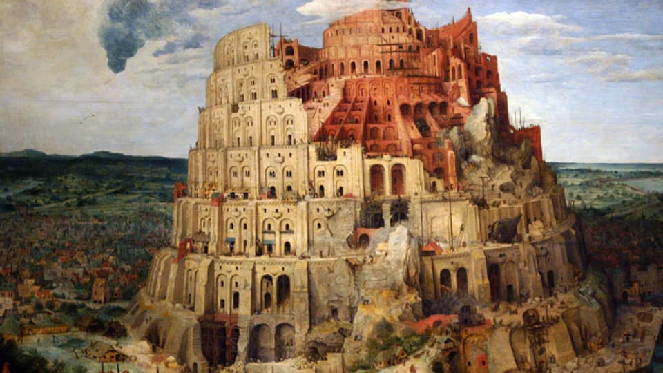Der Turm zu Babel stürzt in Michael Fehrs Hörspiel ein. Die Fragilität der Statik steht symbolisch für die Aussicht auf Erlösung.
