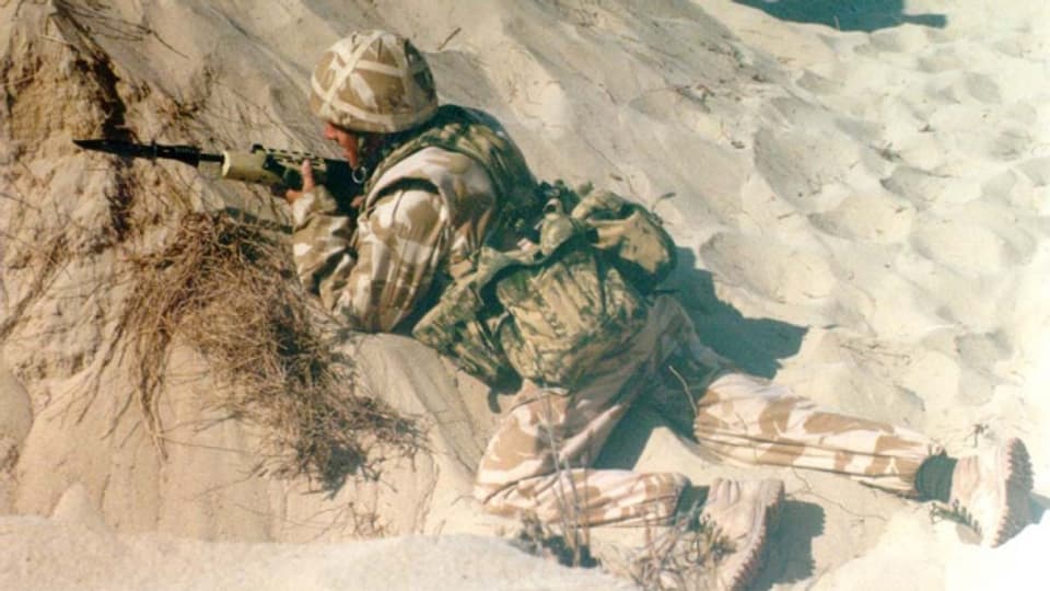Britischer Soldat während der «Operation Desert Storm».