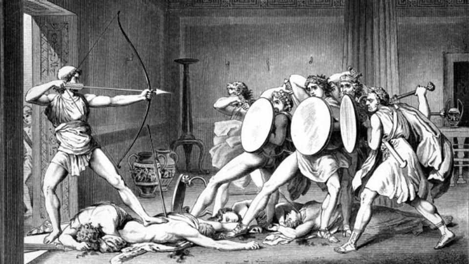 Ob Odysseus gegen Lillifee und Co. auf zeitgenössischere Kampfarten umsteigt als damals gegen die Freier von Penelope? (Bild aus «Die Sagen des klassischen Altertums» von Gustav Schwab)