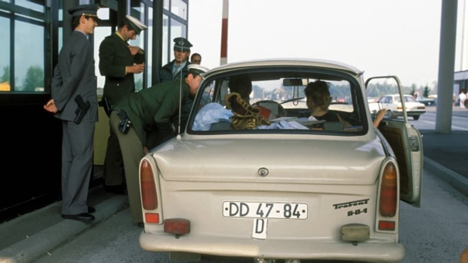 Ein Grenzübergang im November 1989.