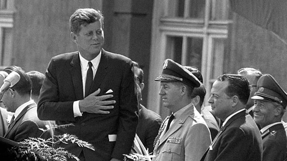 John F. Kennedy wieder unter Deutschen: in Westberlin im Juni 1963.