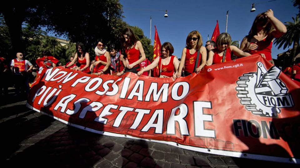 Der Protest wird lauter: Italienische Gewerkschaften maschieren in Rom.