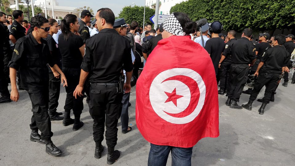 Anti-Regierungs-Protest in Tunis.