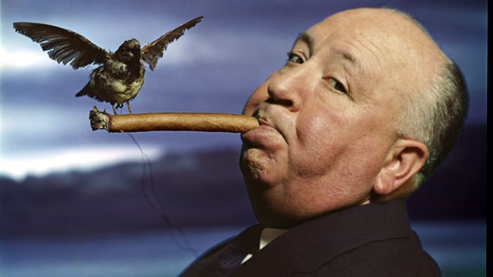 Philippe Halsman, Porträt von Alfred Hitchcock für die Vermarktung des Films «Die Vögel», 1962.