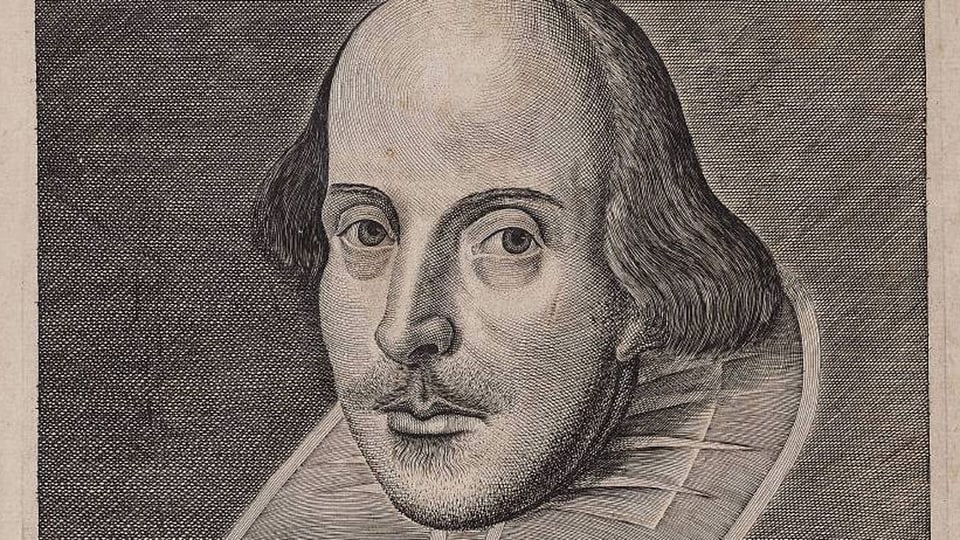 Titel der ersten Shakespeare-Folio-Ausgabe von 1623.