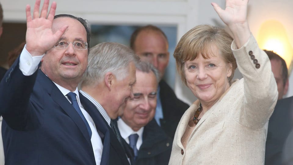 François Hollande zu Besuch bei Angela Merkel.
