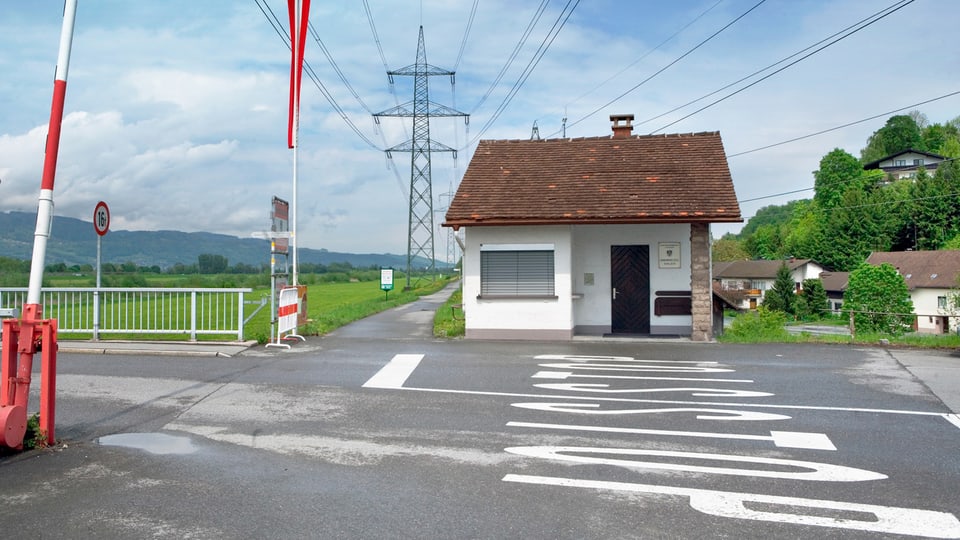 Grenzübergang zwischen der Schweiz und Österreich bei Koblach.