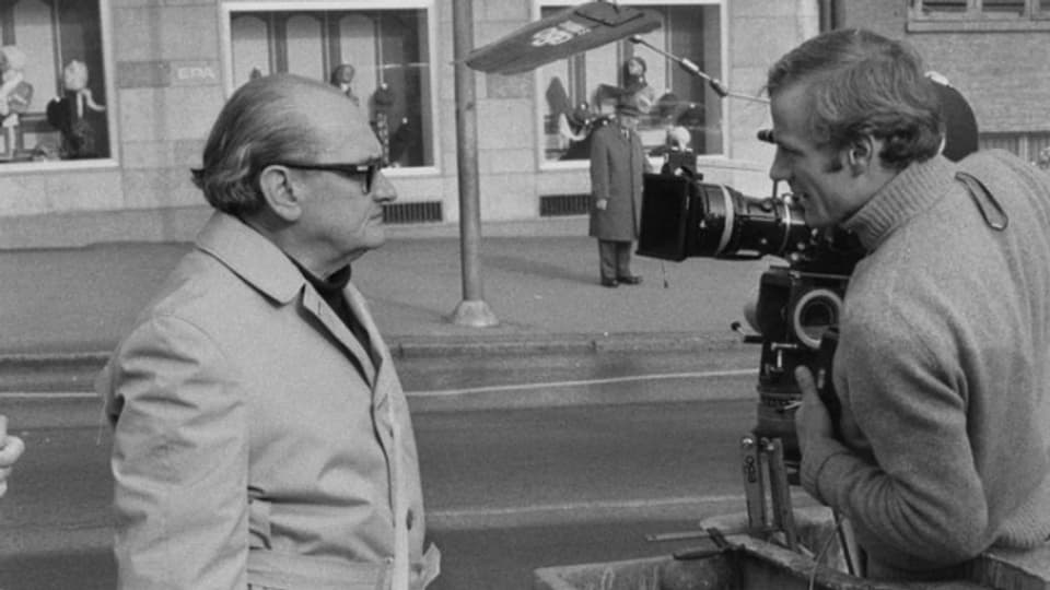 1971 bei den Dreharbeiten für den Schweizer Dialektfilm «Der Fall».