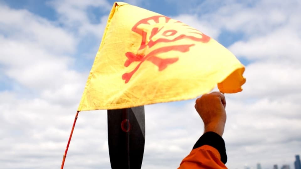 Begehrte Ressourcen: Protest gegen eine Shell-Ölbohrinsel in der Arktis.