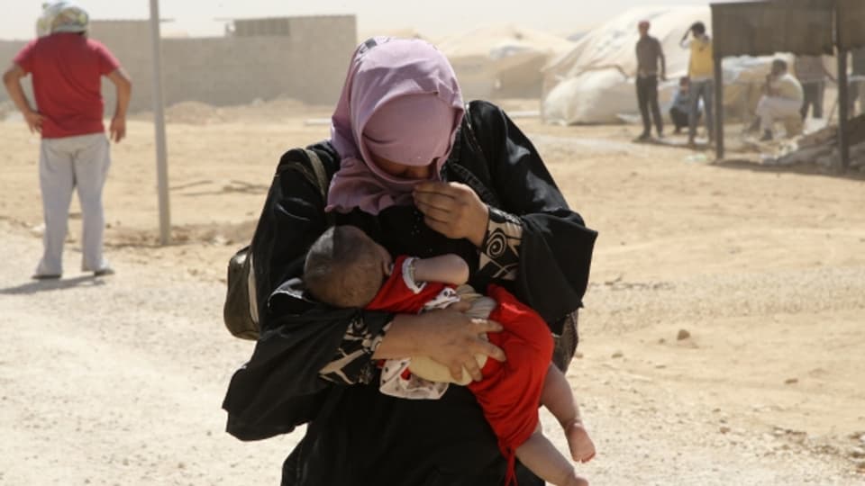 Hier leben mehr Menschen in den meisten Städte Jordaniens: ein Frau im Flüchtlingslager Zaatari.