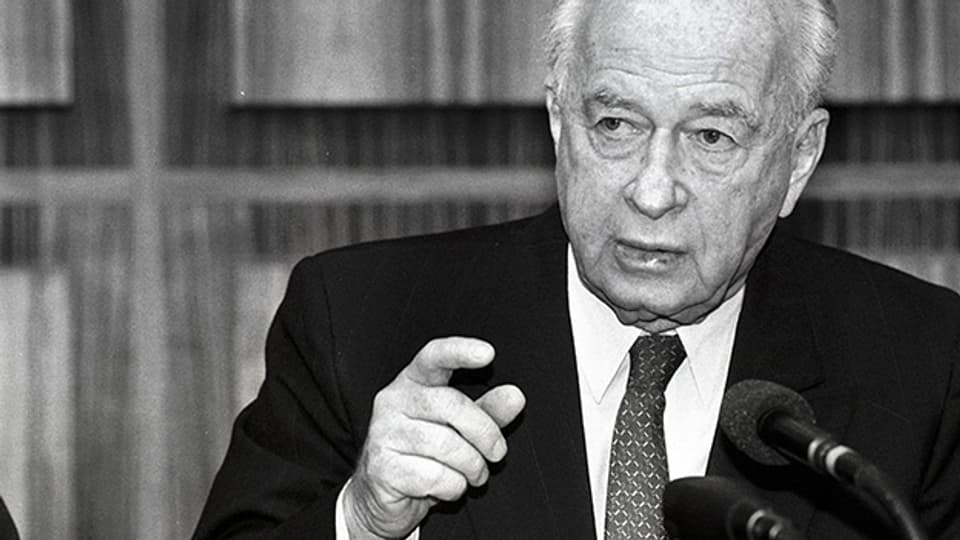 Jizchak Rabin in Bonn, 1993.