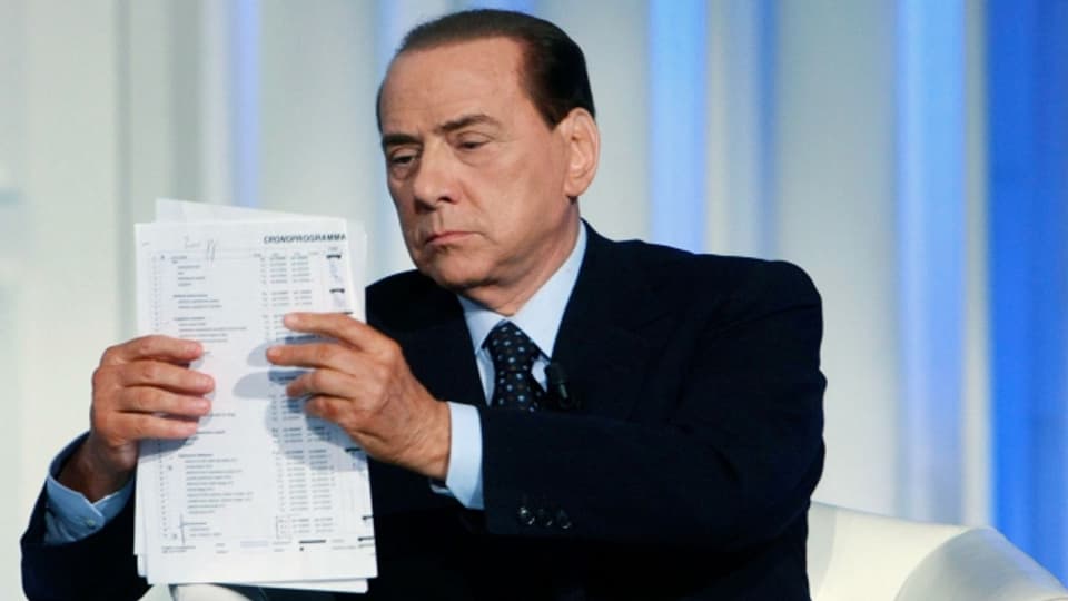 Auch häufig in den Medien präsent: Silvio Berlusconi.