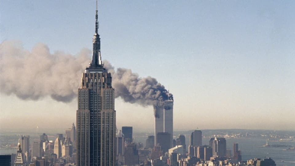 Symbol des Terrors: Die brennenden Twin Towers des World Trade Centers in New York.