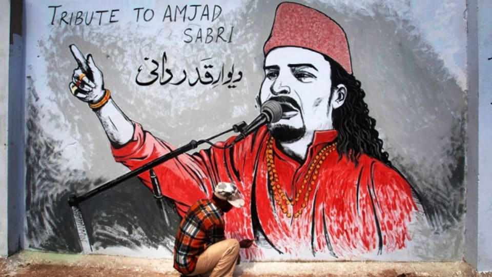 Amjad Sabri wurde nach seinem Tod zur Ikone gegen Gewalt: ein Strassenkünstler verewigt den Sufisänger.