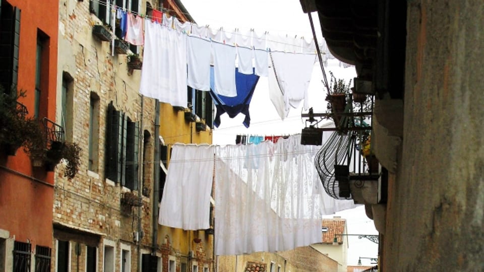 Auch dieses Bild gibt es in Venedig noch – Wäsche die zum trocknen aufgehängt wird.
