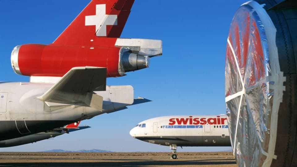 Mehrere Flugzeuge der ehemaligen Swissair-Flotte standen nach dem Grounding in der kalifornischen Wüste zum Verkauf.