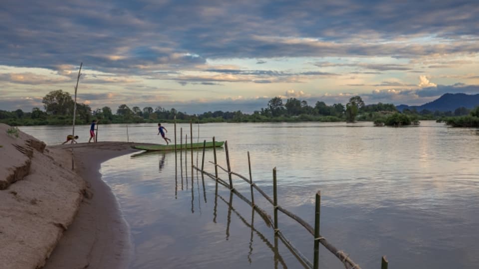 Ein Boot Ufer des Mekong