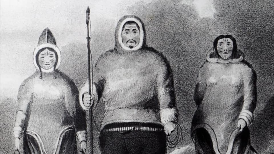Zeichnung von drei Inuit