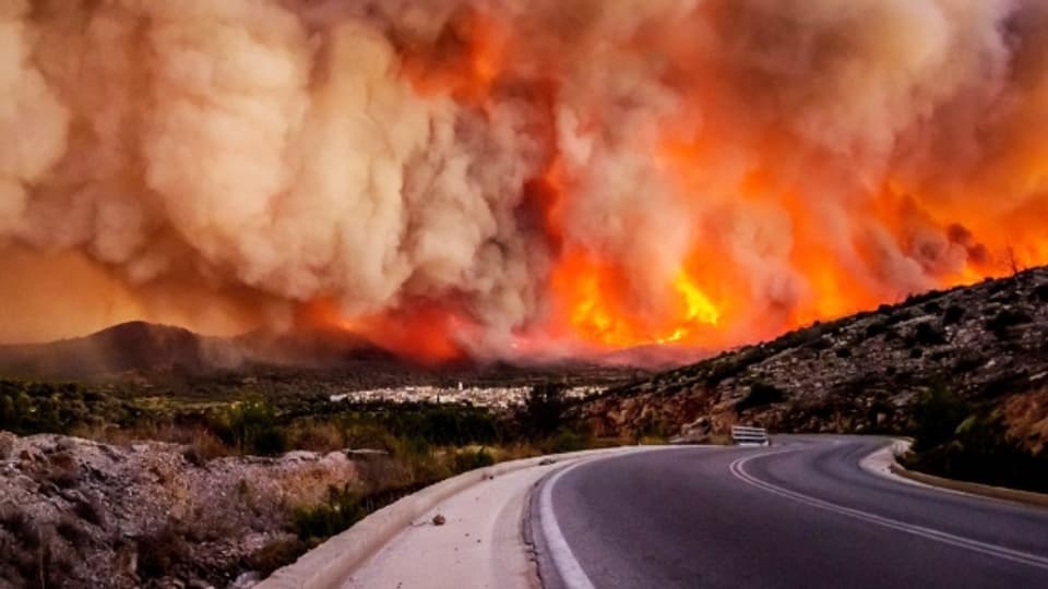 Ein Waldbrand in Griechenland