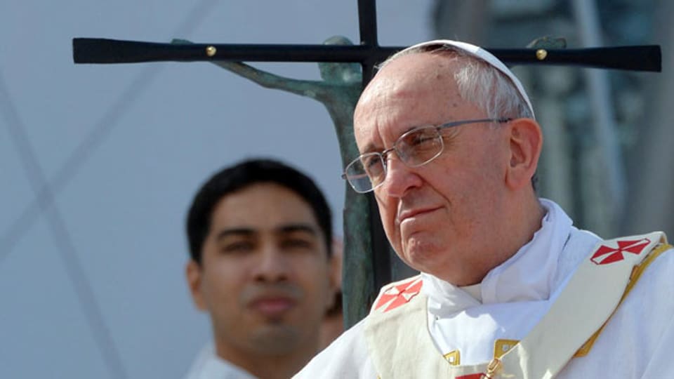 Papst Franziskus während einer Messe an der Copacabana von Rio de Janeiro, 28. Juli 2013.