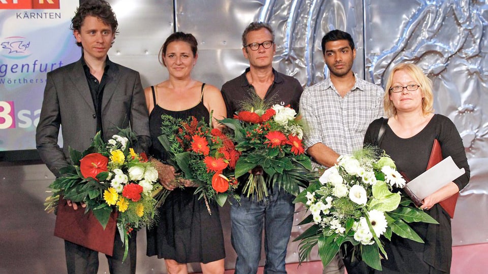 Die Preisträger in Klagenfurt, ganz links Michael Fehr.