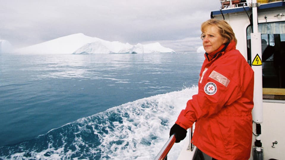 Angela Merkel am Ilulissat Fjord in Grönland, 2007.