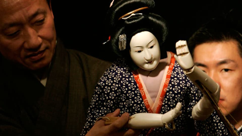 Bunraku, eine japanische Form des Figurentheaters.