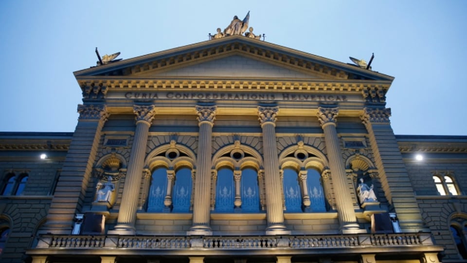 Das Bundeshaus am Tag der eidgenoessischen Wahlen, am Sonntag, 18. Oktober 2015 in Bern.