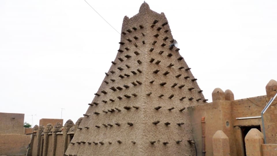 Die Lehmmoschee von Timbuktu ist auf der Roten Liste des gefährdeten Welterbes.