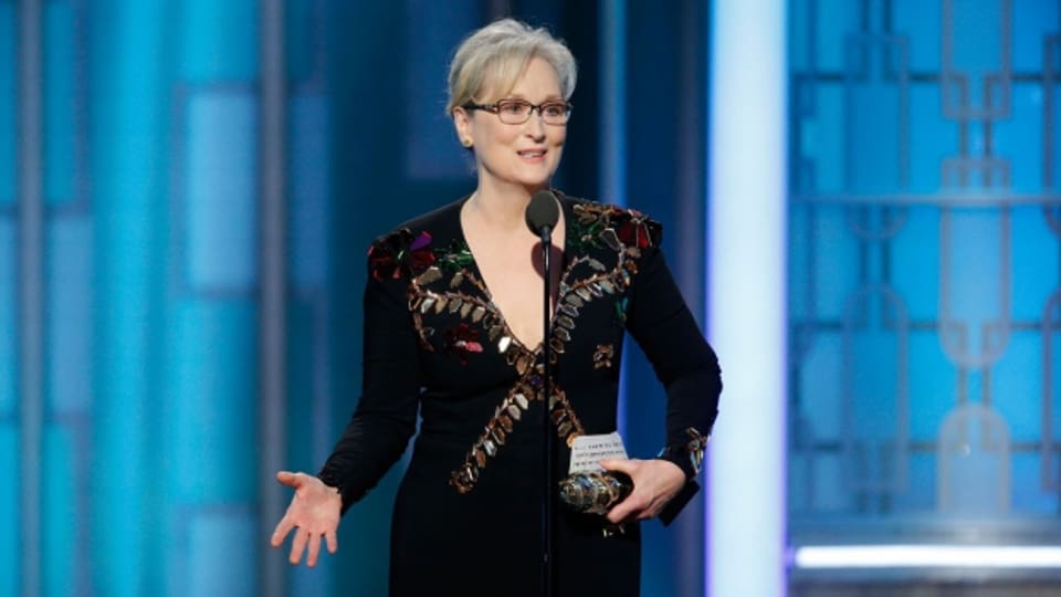 Meryl Streep während ihrer Rede bei den Golden Globes.