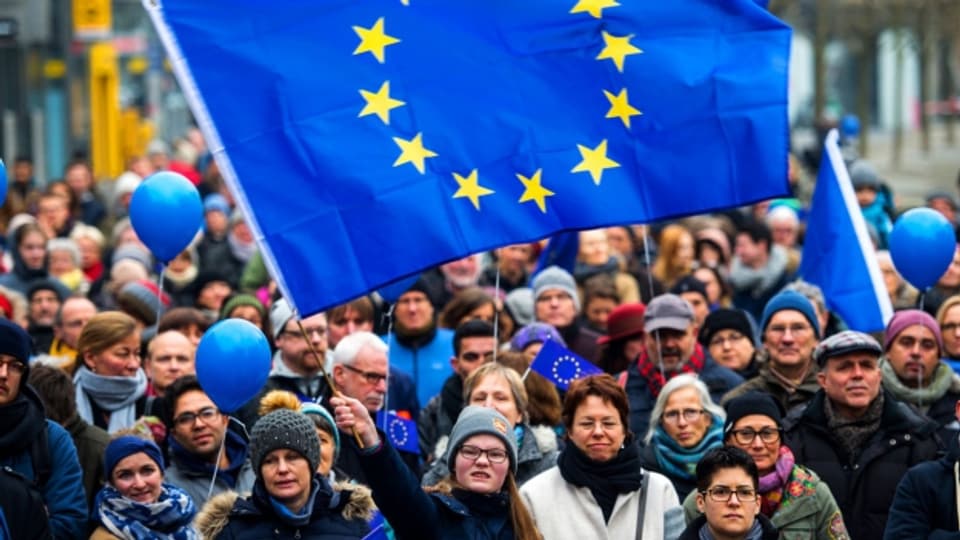 Die europafreundliche Bewegung «Pulse of Europe» in Frankfurt.