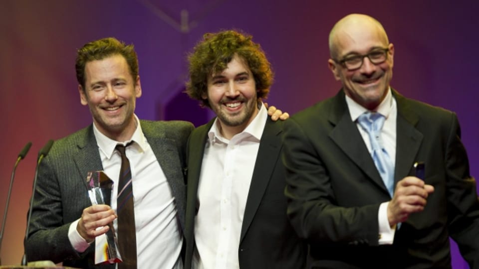 Balz Bachmann (links) im Jahr 2012 mit George Vaine und Peter Braeker.