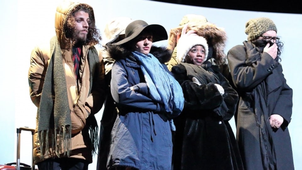 Das Exil Ensemble des Maxim Gorki Theater bei den Proben für die «Winterreise»