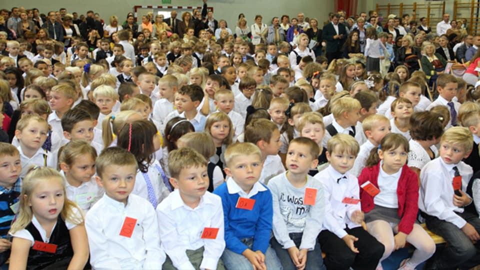Polnische Kinder bei Beginn des Schuljahres, September 2014