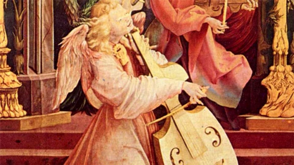 Ein Engel spielt die Viola da Gamba, Isenheimer Altar (ca. 1506–1515).