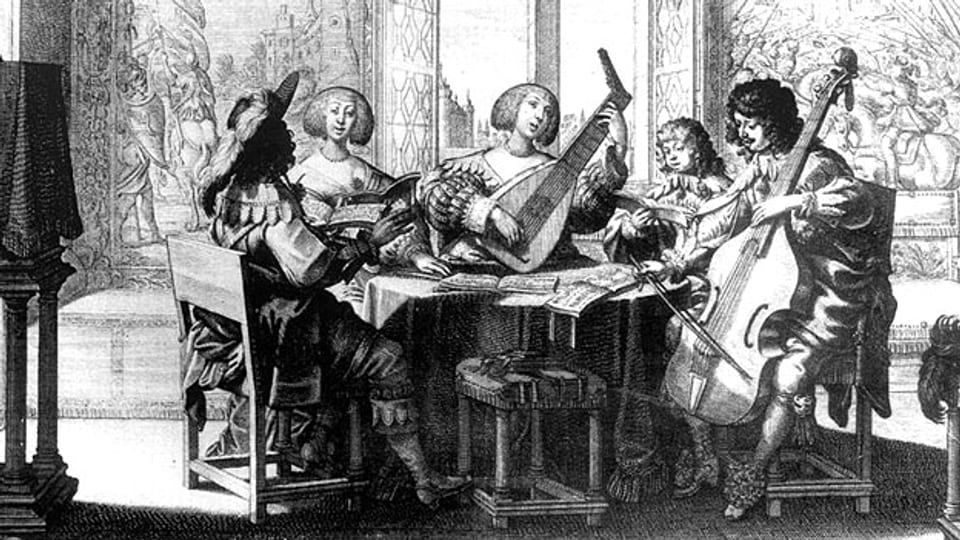 Musiker, Gravure von Abraham Bosse um 1635.