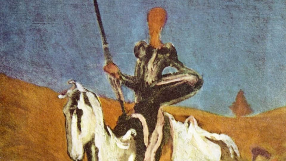 Don Quixote auf einem Werk von Honoré Daumier (1868).
