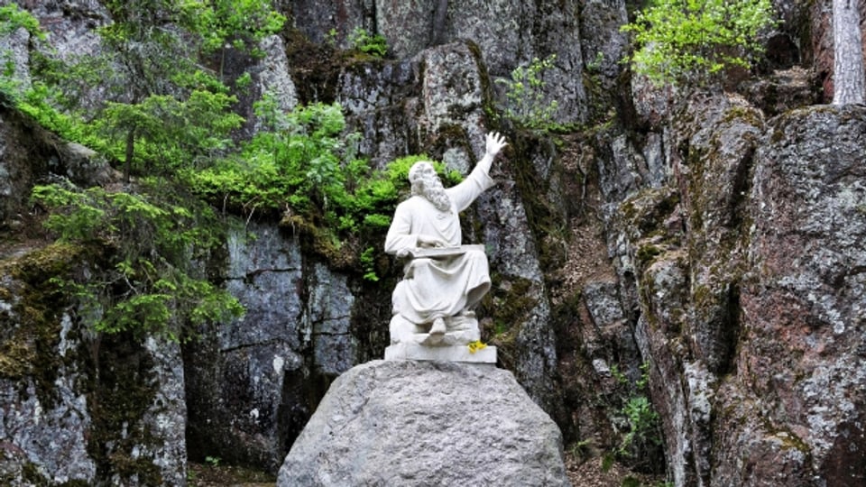 Eine Statue des weisen Sängers «Väinämöinen» – der wichtigste Protagonist des Kalevala.