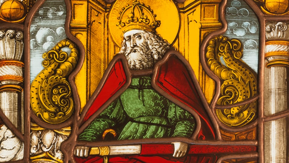 Karl der Grosse auf einem Glasgemälde von 1519