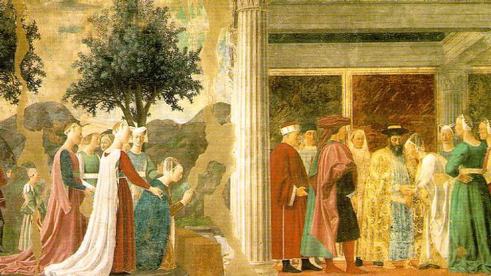 Ein Fresko aus «Die Legende des wahren Kreuzes» von Piero della Francesca.