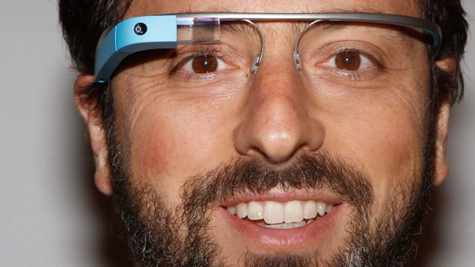 Die Google-Brille, hier getragen von Google-Mitbegründer Sergey Brin.