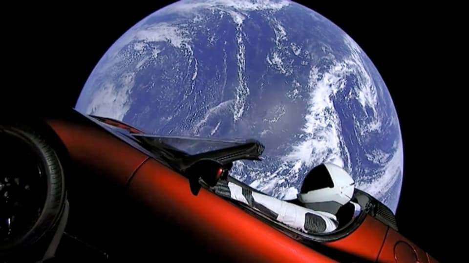 Der Sportwagen im Weltraum: Ein Tesla.