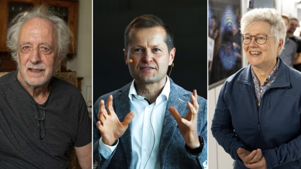 Die drei Nobelpreisträger Physik 2023: Pierre Agostini, Ferenc Krausz sowie Anne L'Huillier (v.l.).