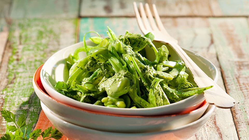 Bohnensalat: Frisch, knackig und herrlich grün.