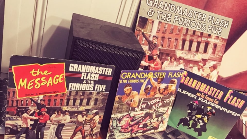 DJ Grandmaster Flash und seine Furious Five. New Yorker Oldschool-Rap von den Anfängen des Hip Hops.