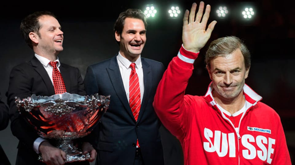 Roger Federer schlägt verbale Winner gegen Heinz Günthardt.
